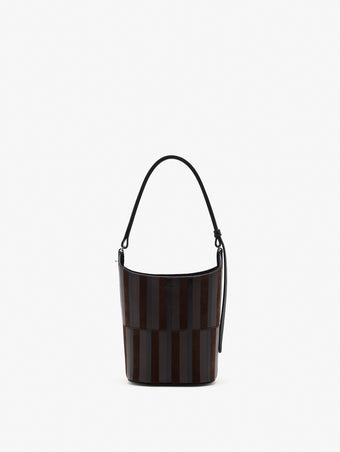 Proenza Schouler Front image of Mini Bucket Bag in Intarsia in BlackEspresso
