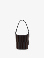Proenza Schouler Front image of Mini Bucket Bag in Intarsia in BlackEspresso