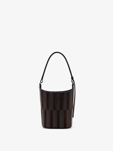 Proenza Schouler Front image of Mini Bucket Bag in Intarsia in BlackEspresso
