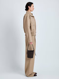 Proenza Schouler Image of model wearing Mini Bucket Bag in Intarsia in BlackEspresso