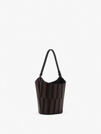 Proenza Schouler Side image of Mini Bucket Bag in Intarsia in BlackEspresso