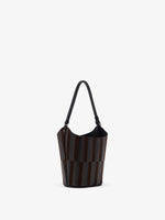 Proenza Schouler Side image of Mini Bucket Bag in Intarsia in BlackEspresso