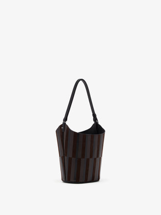 Proenza Schouler Side image of Mini Bucket Bag in Intarsia in BlackEspresso
