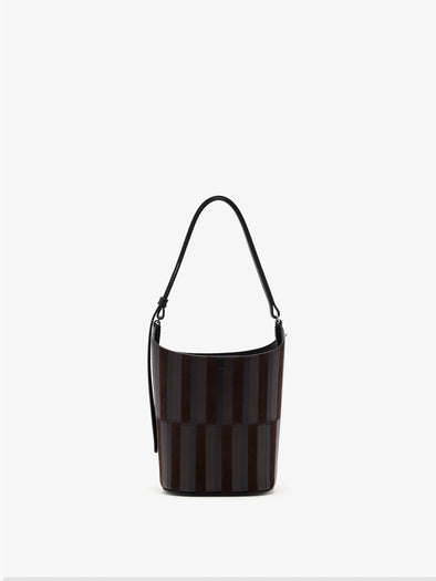 Proenza Schouler Back image of Mini Bucket Bag in Intarsia in BlackEspresso