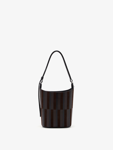 Proenza Schouler Back image of Mini Bucket Bag in Intarsia in BlackEspresso