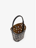Proenza Schouler Aerial image of Mini Bucket Bag in Smooth Calf with Grommets in Black