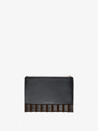 Proenza Schouler Back image of Zip Pouch in Intarsia in BlackEspresso