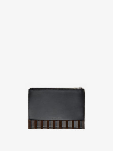 Proenza Schouler Back image of Zip Pouch in Intarsia in BlackEspresso