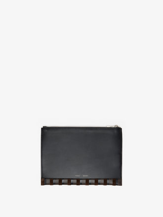 Proenza Schouler Back image of Zip Pouch in Intarsia in BlackEspresso