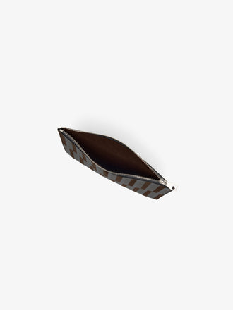 Proenza Schouler Aerial image of Zip Pouch in Intarsia in BlackEspresso