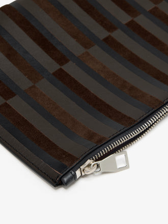Proenza Schouler Detail image of Zip Pouch in Intarsia in BlackEspresso