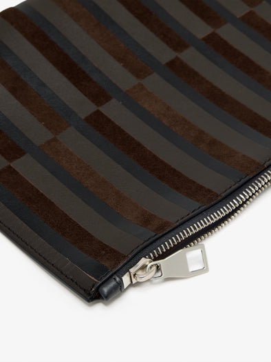 Proenza Schouler Detail image of Zip Pouch in Intarsia in BlackEspresso