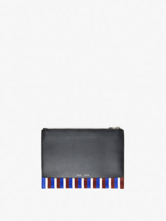 Proenza Schouler Back image of Zip Pouch in Intarsia in CobaltRust Multi