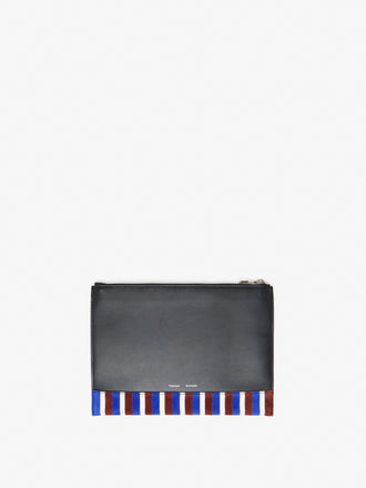 Proenza Schouler Back image of Zip Pouch in Intarsia in CobaltRust Multi