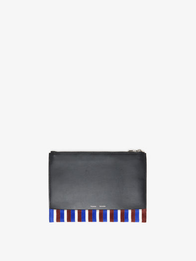 Proenza Schouler Back image of Zip Pouch in Intarsia in CobaltRust Multi