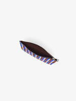 Proenza Schouler Aerial image of Zip Pouch in Intarsia in CobaltRust Multi