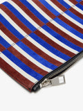 Proenza Schouler Detail image of Zip Pouch in Intarsia in CobaltRust Multi