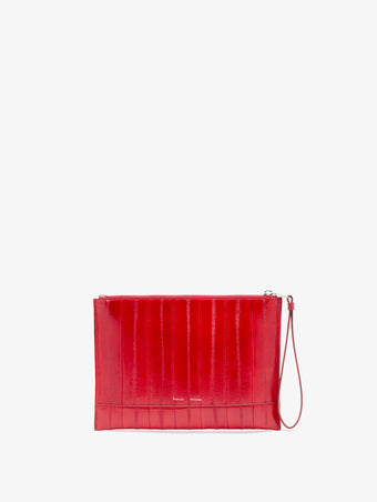 Proenza Schouler Front image of Zip Pouch in Eel in Red