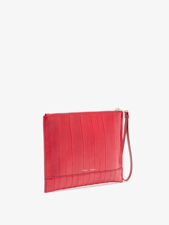Proenza Schouler Side image of Zip Pouch in Eel in Red