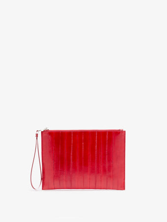 Proenza Schouler Back image of Zip Pouch in Eel in Red