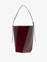 Proenza Schouler Front image of Hex Bucket Bag in Haircalf Combo in Bordeaux