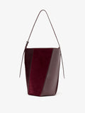 Proenza Schouler Back image of Hex Bucket Bag in Haircalf Combo in Bordeaux