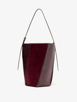 Proenza Schouler Back image of Hex Bucket Bag in Haircalf Combo in Bordeaux