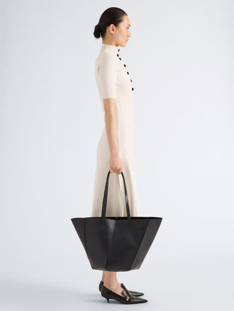 Proenza Schouler Image of model wearing Hex Tote in European Calf in Black