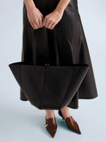 Proenza Schouler Detail Image of Model wearing Hex Tote in European Calf in Black