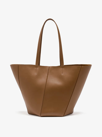 Proenza Schouler Front image of Hex Tote in European Calf in Walnut