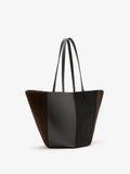 Proenza Schouler Side image of Hex Tote in Haircalf Combo in Chocolate