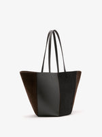 Proenza Schouler Side image of Hex Tote in Haircalf Combo in Chocolate