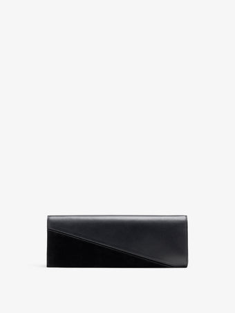 Proenza Schouler Back image of Hex Clutch in European Calf and Lux Suede in Black