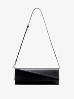 Proenza Schouler Image of Hex Clutch in European Calf and lux Suede in Black 