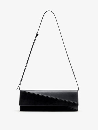 Proenza Schouler Image of Hex Clutch in European Calf and lux Suede in Black 