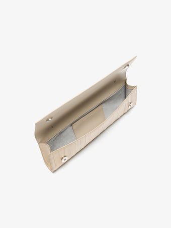Proenza Schouler Aerial image of Hex Clutch in Eel in Ivory