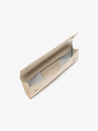Proenza Schouler Aerial image of Hex Clutch in Eel in Ivory