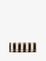 Proenza Schouler Front image of Hex Clutch in Striped Eel in Black Ivory