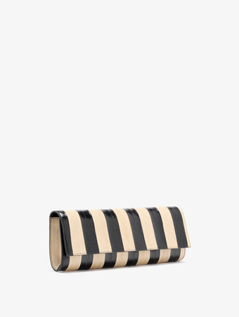 Proenza Schouler Side image of Hex Clutch in Striped Eel in Black Ivory