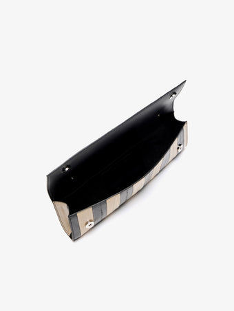Proenza Schouler Aerial image of Hex Clutch in Striped Eel in Black Ivory