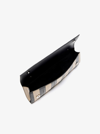 Proenza Schouler Aerial image of Hex Clutch in Striped Eel in Black Ivory