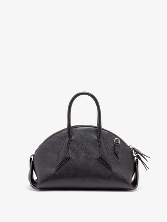 Proenza Schouler Front image of Small Bowler Bag in Shiny Goat in Ebony