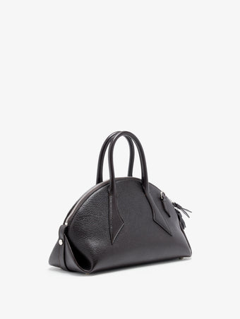 Proenza Schouler Side image of Small Bowler Bag in Shiny Goat in Ebony