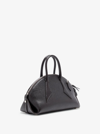 Proenza Schouler Side image of Small Bowler Bag in Shiny Goat in Ebony