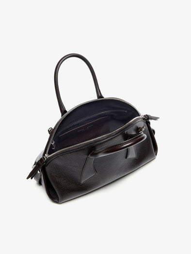 Proenza Schouler Aerial image of Small Bowler Bag in Shiny Goat in Ebony