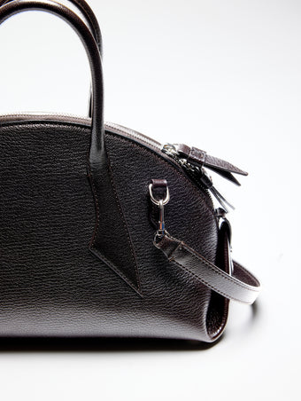 Proenza Schouler Front image of Days Tote in Soft Suede in Chocolate with sides cinched
