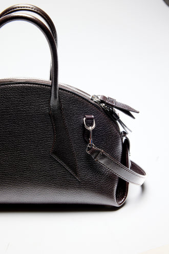 Proenza Schouler Front image of Days Tote in Soft Suede in Chocolate with sides cinched