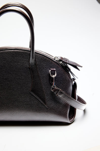 Proenza Schouler Front image of Days Tote in Soft Suede in Chocolate with sides cinched