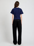 Proenza Schouler Back full length image of model wearing the Hilda TShirt in Eco Jersey in Navy 