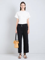 Proenza Schouler Front on Model  Image of Hilma Top in Eco Cotton in Jersey in White